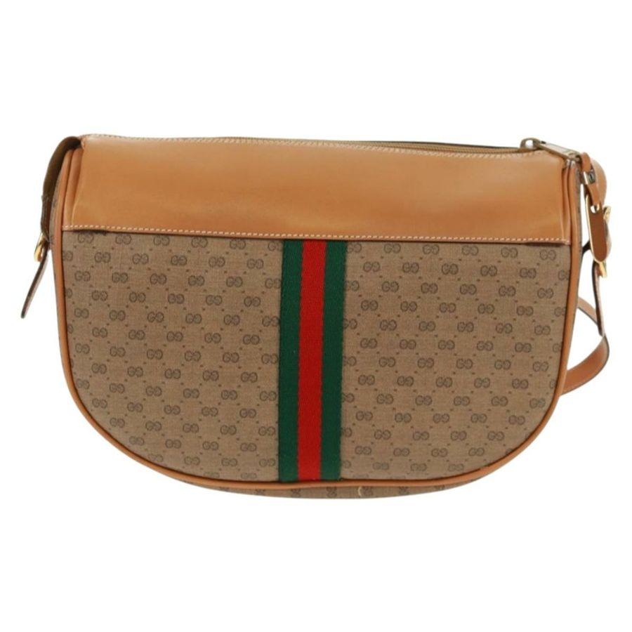 【日本直送】GUCCI Micro GG Supreme Web Sherry Line Bag PVC Beige 001 084 4001 Auth ki6415A-1