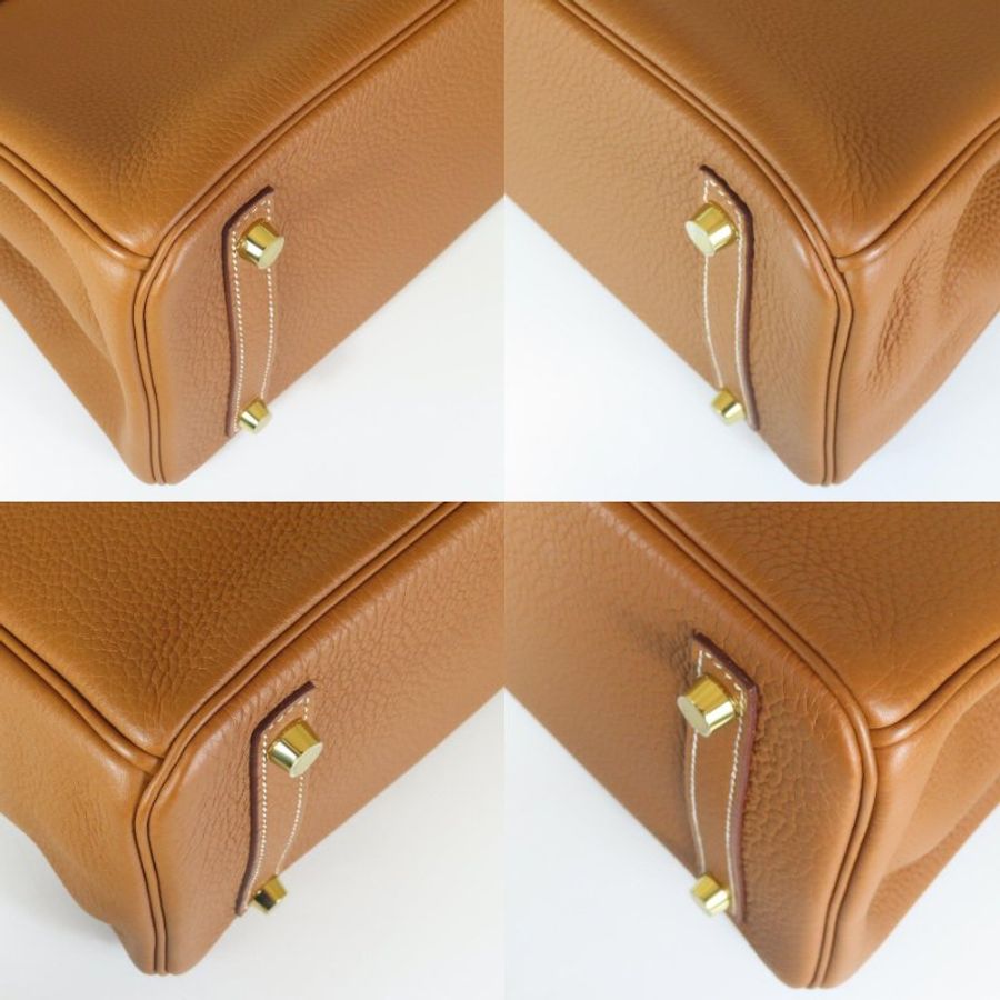 【巴黎站二手名牌專賣店】＊現貨＊HERMES 愛馬仕 真品＊C刻37金棕色金釦BIRKIN 30柏金手提包-4