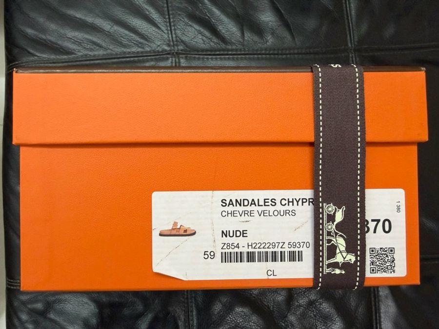Hermès Chypre涼拖鞋(乾燥玫瑰粉37)二舅拖-2