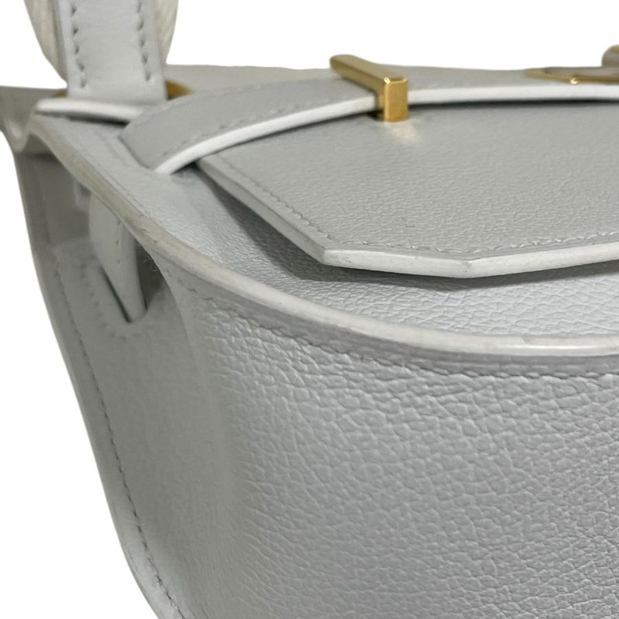 HERMES 愛馬仕 MINI JYPSIERE 迷你吉普賽 皮革 純白色 金釦-6