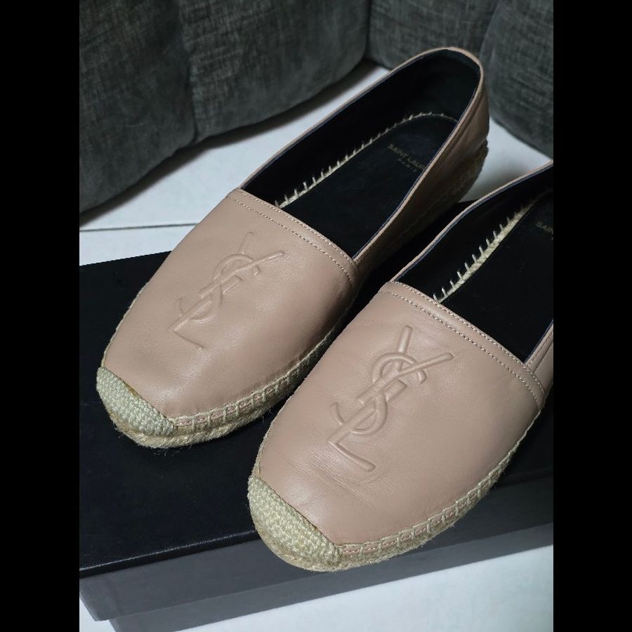[二手] Saint Laurent YSL 奶茶色草編鞋 38-1