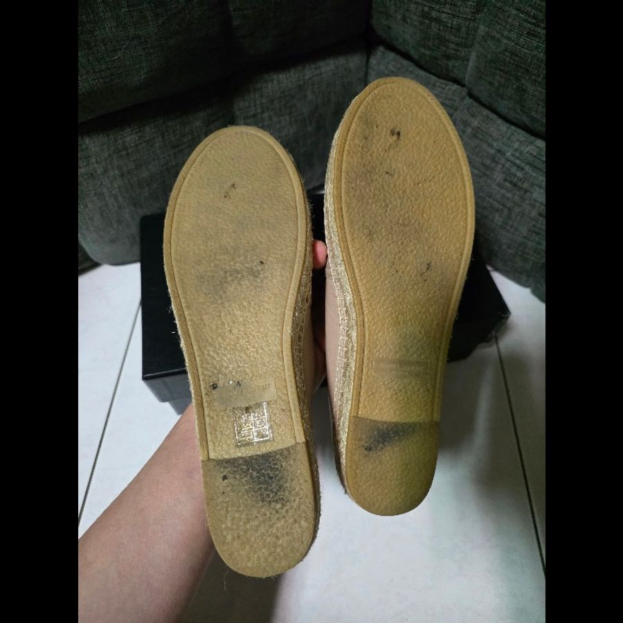 [二手] Saint Laurent YSL 奶茶色草編鞋 38-4