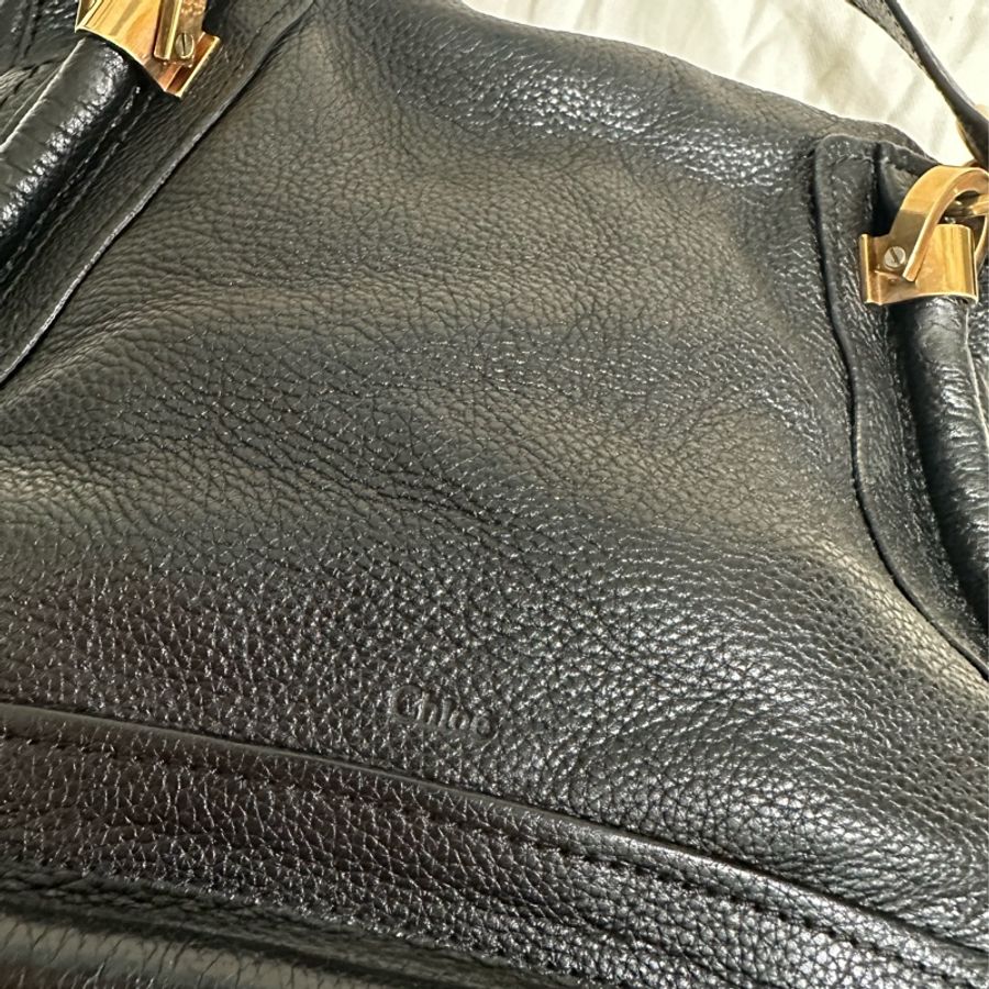 Chloé Paraty中號牛皮手提 肩背包-黑色-13