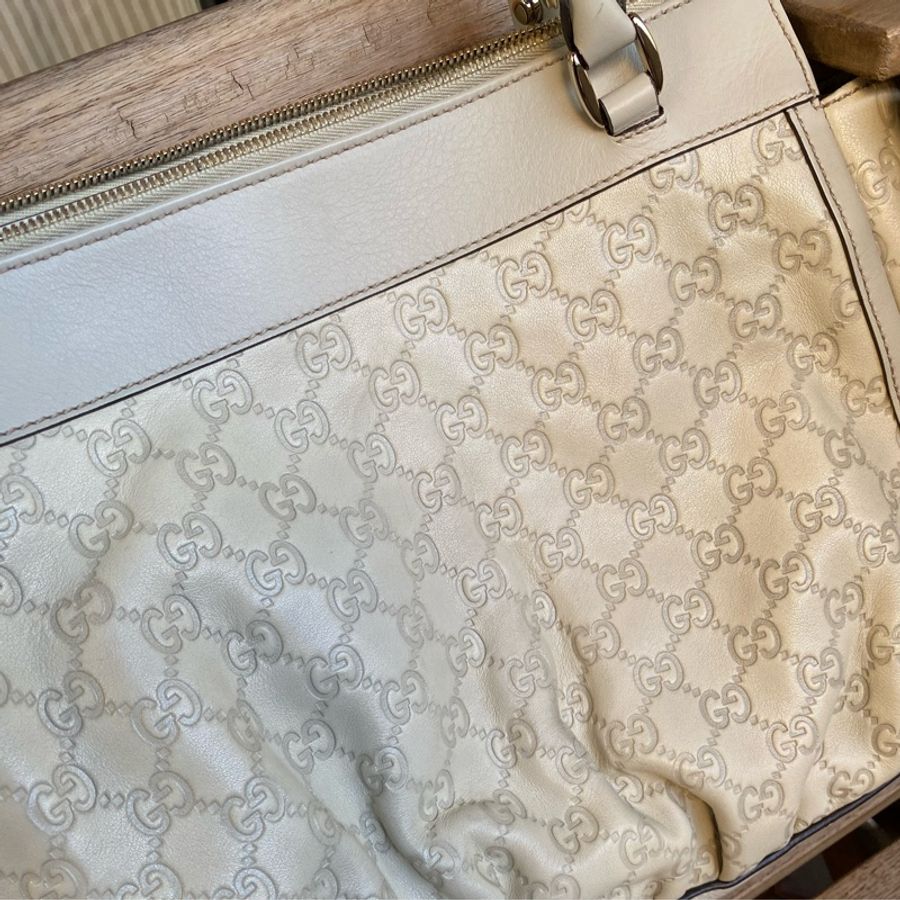 限時特價❤️Gucci 米白 皮 近全新 肩背包-2