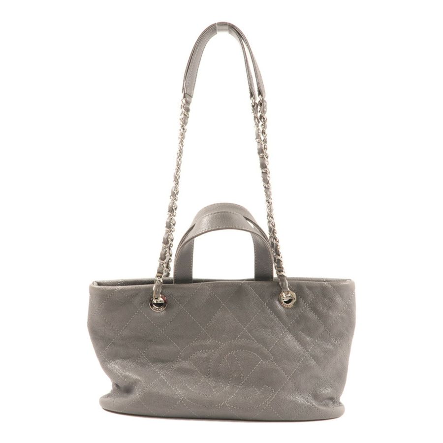 CHANEL 牛皮皮革Shoulder Bag銀扣手挽肩背兩用袋-1