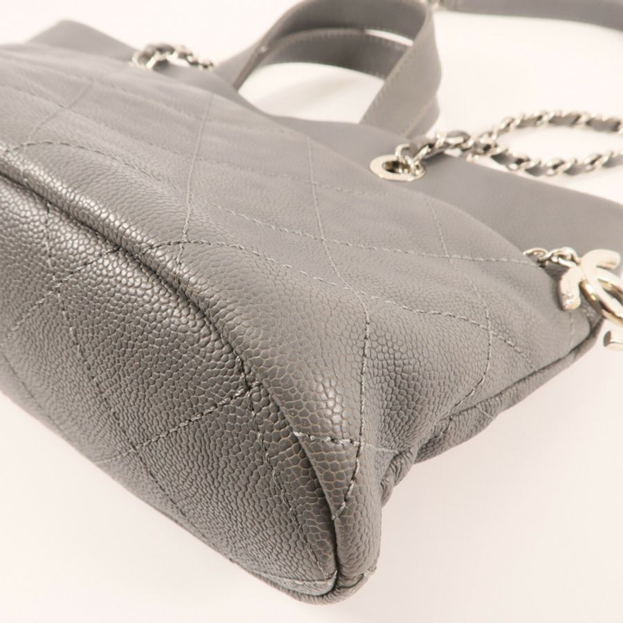 CHANEL 牛皮皮革Shoulder Bag銀扣手挽肩背兩用袋-7