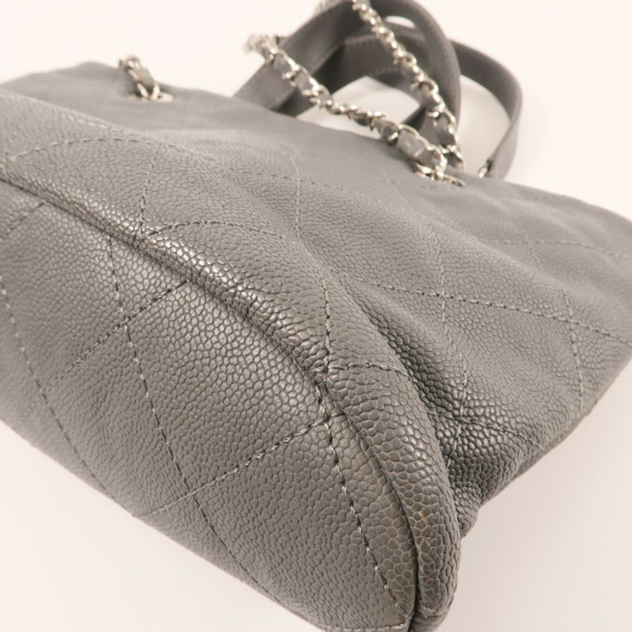 CHANEL 牛皮皮革Shoulder Bag銀扣手挽肩背兩用袋-9