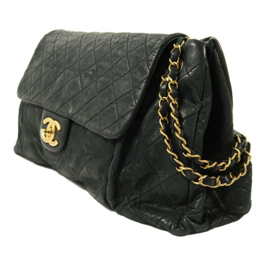 CHANEL 牛皮皮革Chain Shoulder金扣鏈帶肩背袋-2
