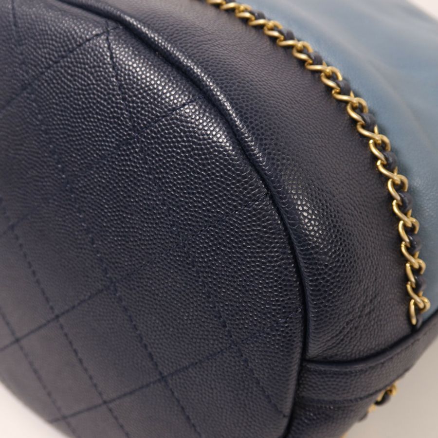 CHANEL 羊皮皮革Chain Shoulder金扣鏈帶肩背袋-13