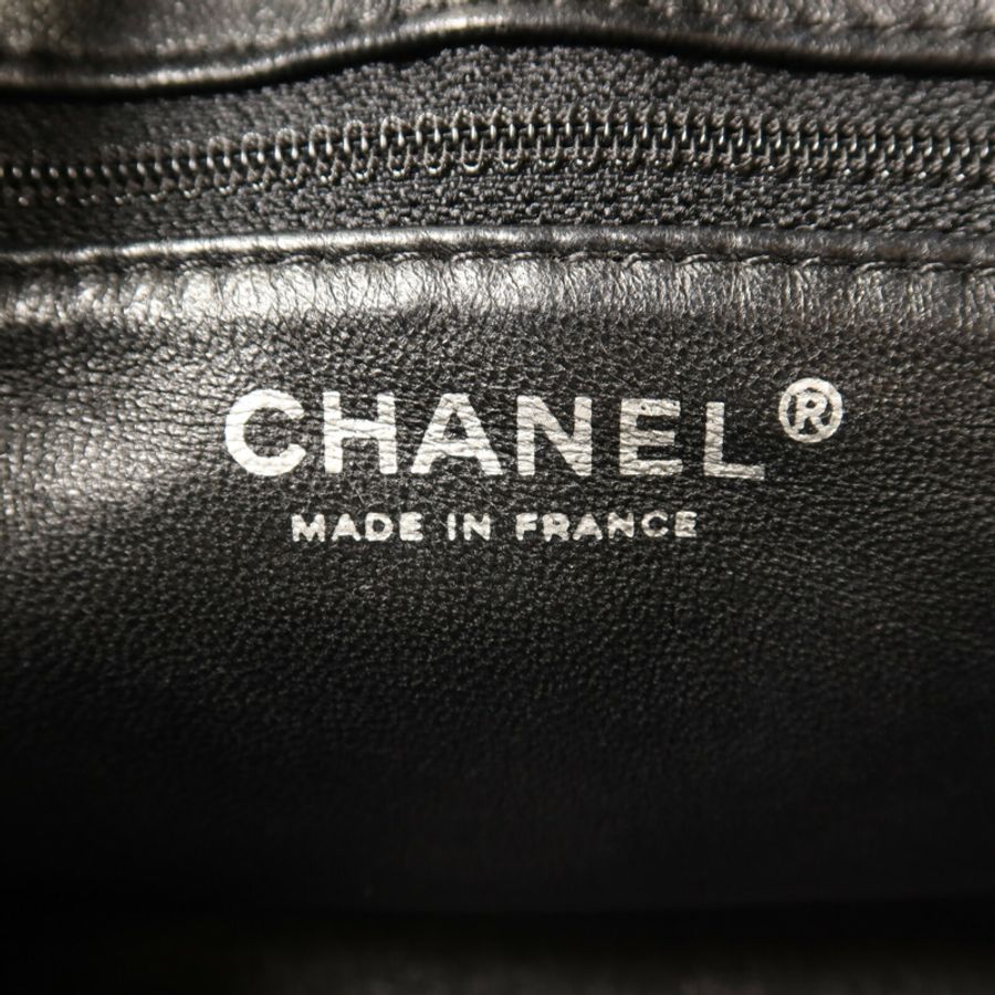CHANEL 羊皮皮革Boston Bag銀扣鏈帶手挽袋-5