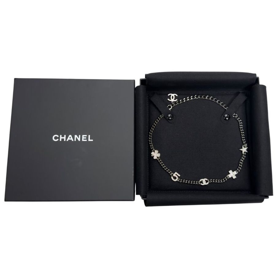 CHANEL CC 水鑽 經典元素 五花 頸鏈-14