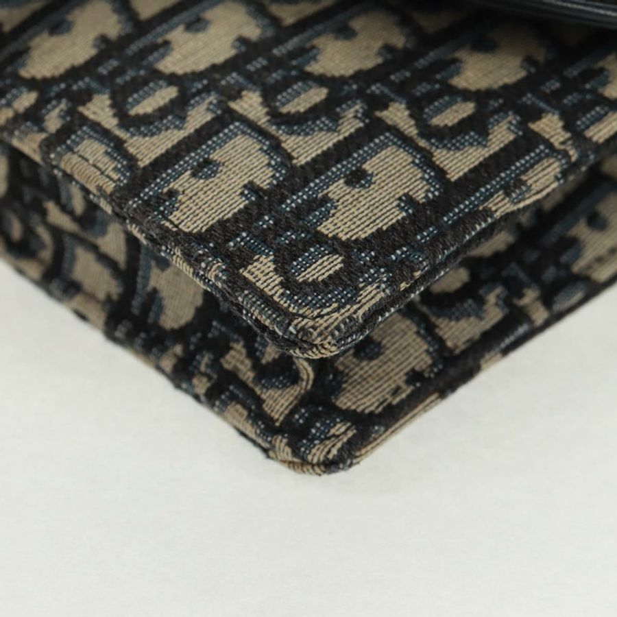 【日本直送】Christian Dior Trotter帆布馬鞍斜背包 海軍藍 金色 正品 165390V-14