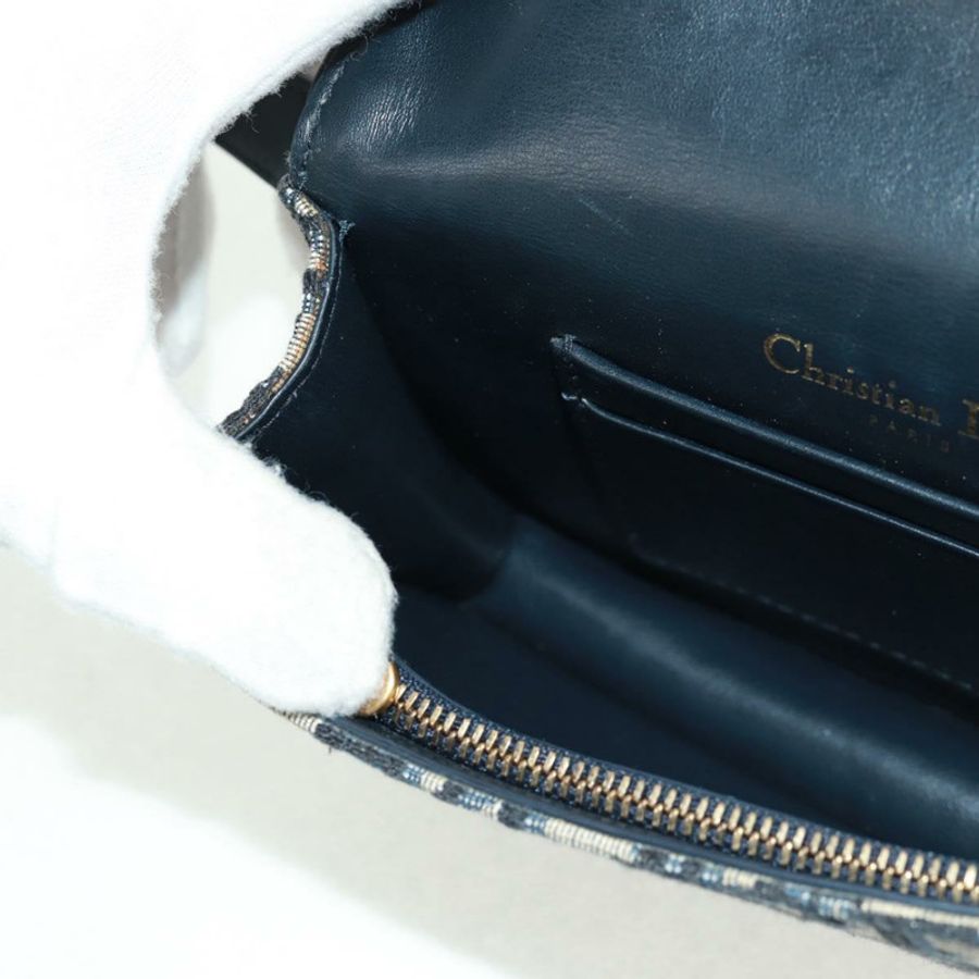 【日本直送】Christian Dior Trotter帆布馬鞍斜背包 海軍藍 金色 正品 165390V-20