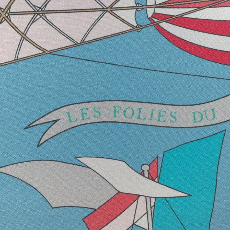 (稀有雙面印花♥️)Hermès 愛馬仕 Les Folies du Ciel天空的瘋狂 雙面印花 真絲方巾-11
