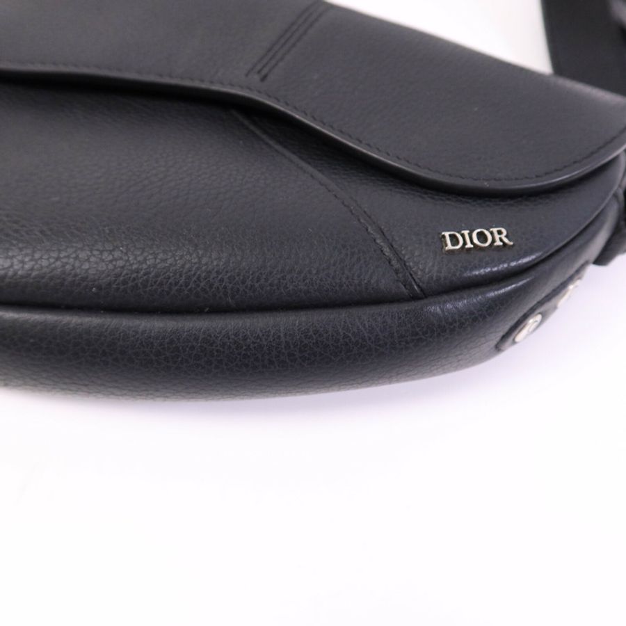 Dior 牛皮皮革Mini Saddle銀扣肩背袋-10