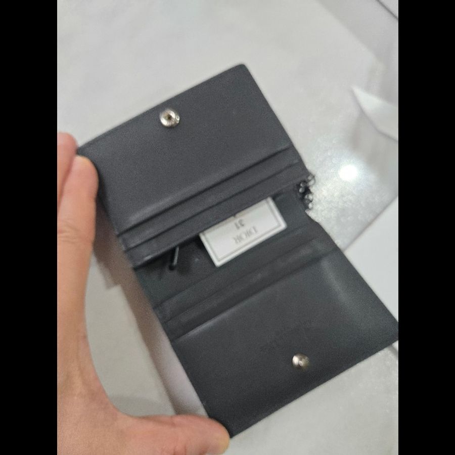 🧨降價囉🧨Lady Dior Lotus 錢包 消光黑色 Cannage 籐格紋羊皮 中夾錢包-14