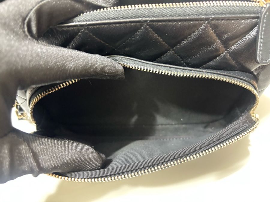 已售出 Chanel 香奈兒 晶片款 25c 黑金 相機包-11