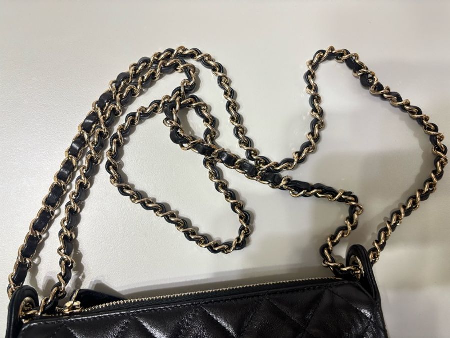 已售出 Chanel 香奈兒 晶片款 25c 黑金 相機包-15