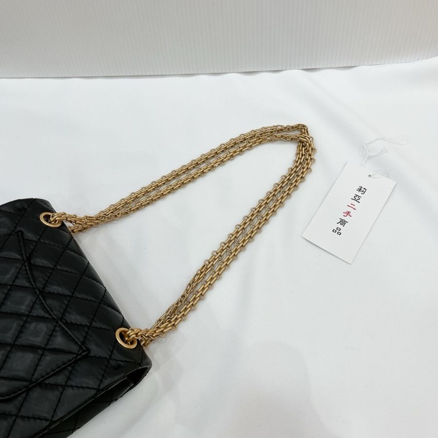 莉亞精品♡ Chanel AS0874 2.55 黑金 迷你20cm 二手-14