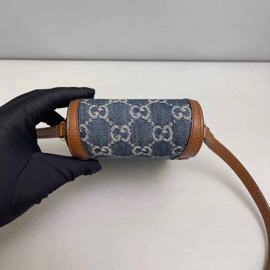 Gucci古馳馬銜扣1955丹寧焦糖色手機-4