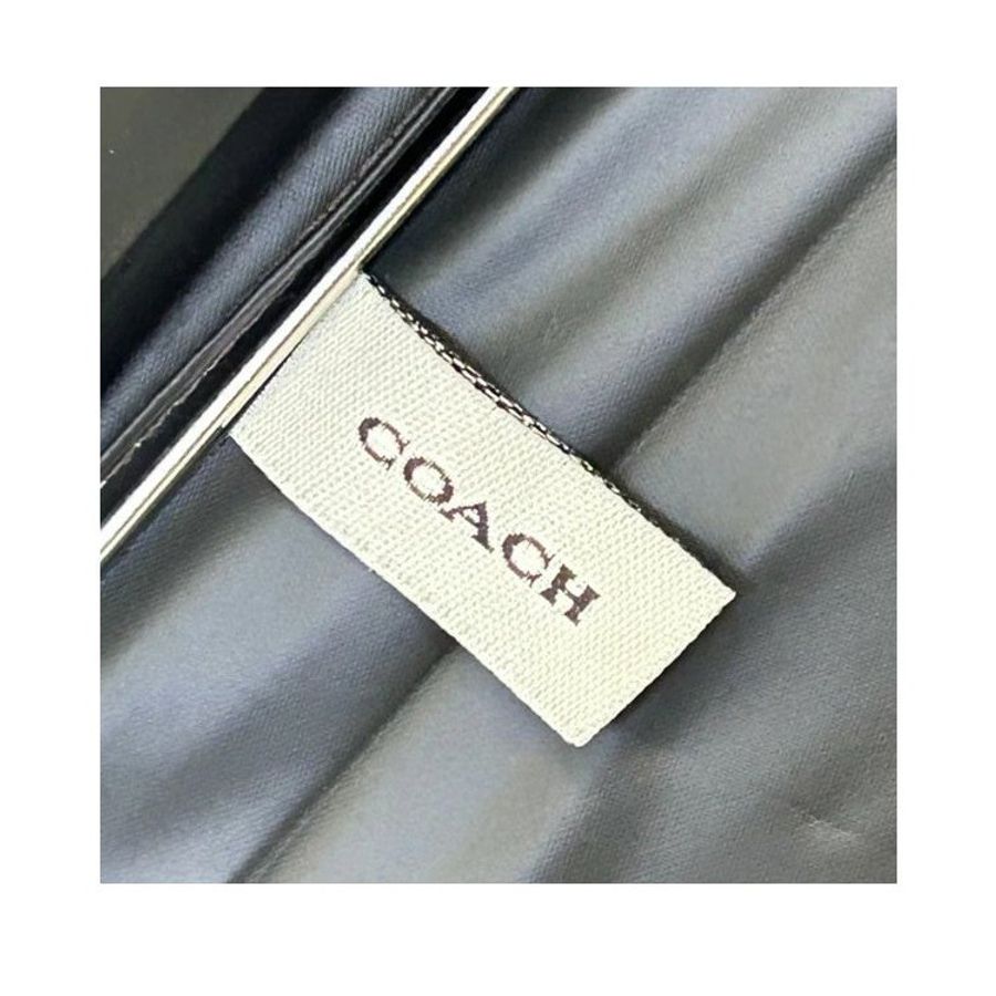 【COACH】經典老花抗UV遮陽三折傘-咖啡黑-3