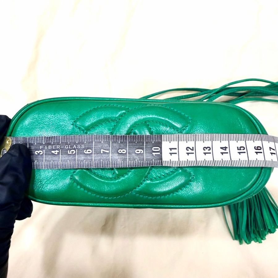 ✨收藏級老香✨Chanel Vintage 綠色流蘇金扣  肩背斜背 香奈兒-6