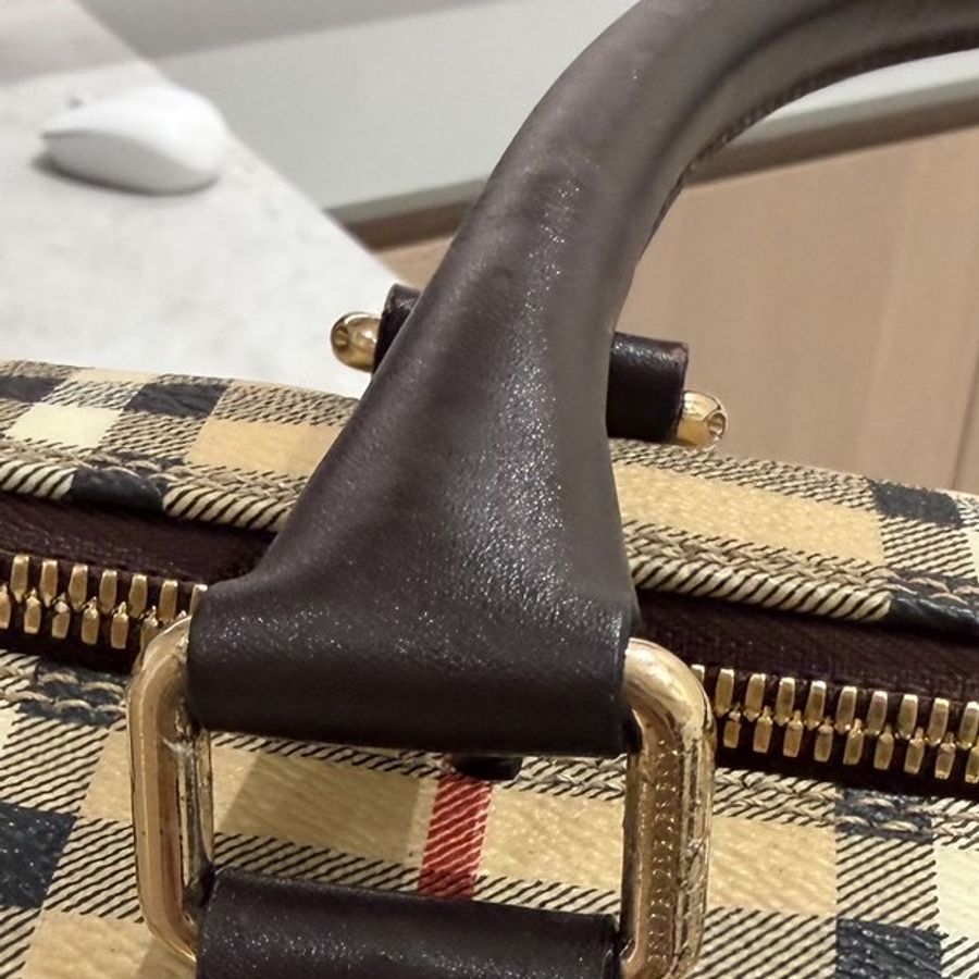 BURBERRY 經典格紋 登機袋 旅行袋 行李袋 斜背包 肩背包 側背包-22