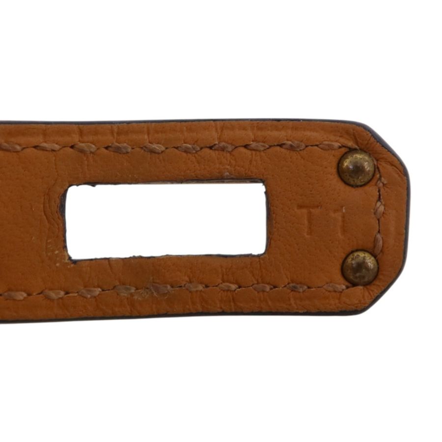 HERMES Swift皮革/金屬Kelly Double Bracelet T1金扣手鏈-11