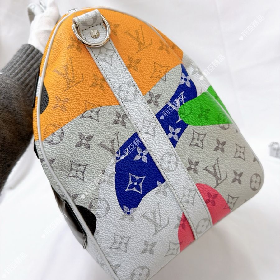 莉亞精品♡ LV 白花眼睛系列旅行袋 45cm 近新美包-7
