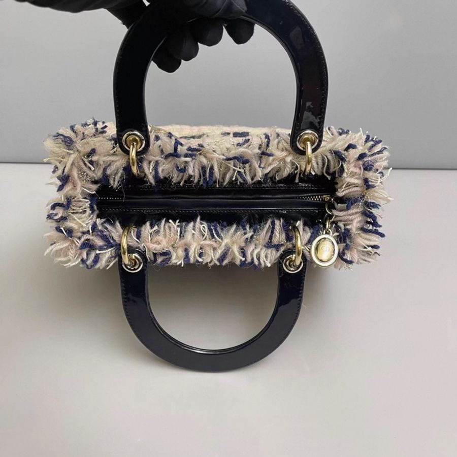 Dior迪奧 限量毛呢編織戴妃包-5