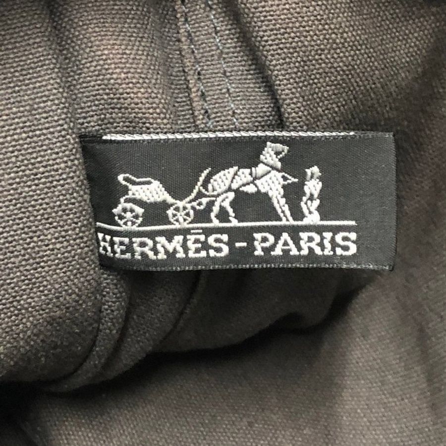真品 愛馬仕 Hermès 托特包 Foul Tou PM 灰色帶橘白條紋 日本東京銀座限定-21