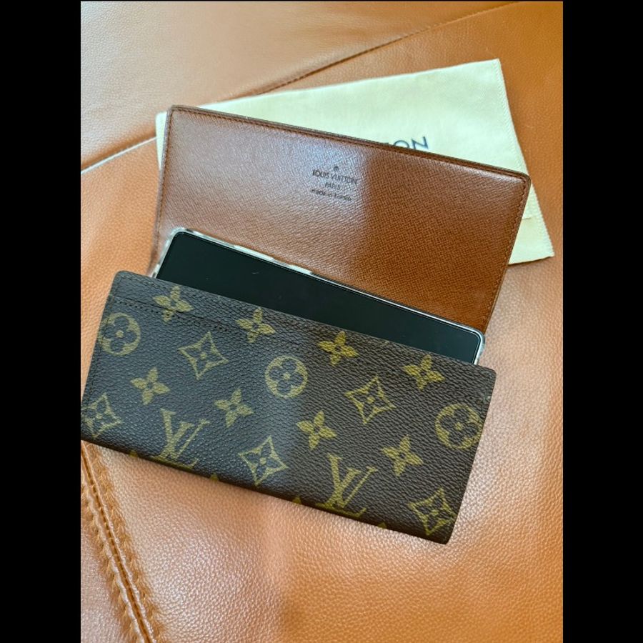 收藏級｜極新真品 LV路易威登 Monogram Porte En 3 Carte 原花經典長夾 手機包 十萬包 支票包 財神包-33