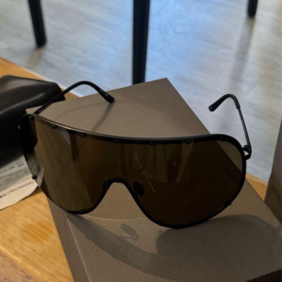 Rick Owens Black & Brown Mask Sunglasses-0