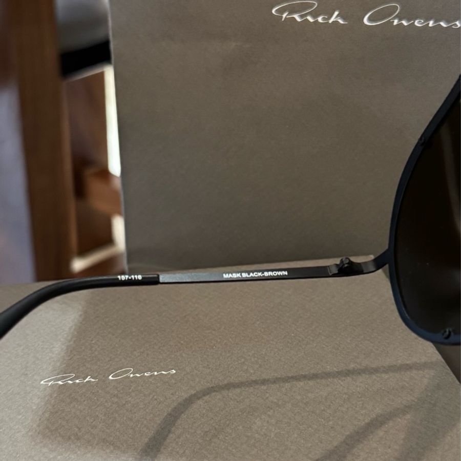 Rick Owens Black & Brown Mask Sunglasses-13