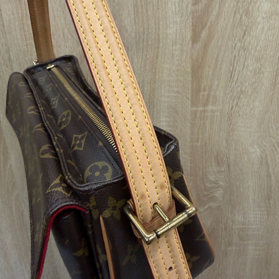 LV 原花金釦Viva Cite MM手提肩背包M51164-18