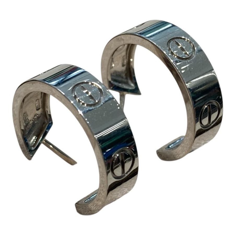 CARTIER 卡地亞 LOVE HOOP 耳環 18K白金-4