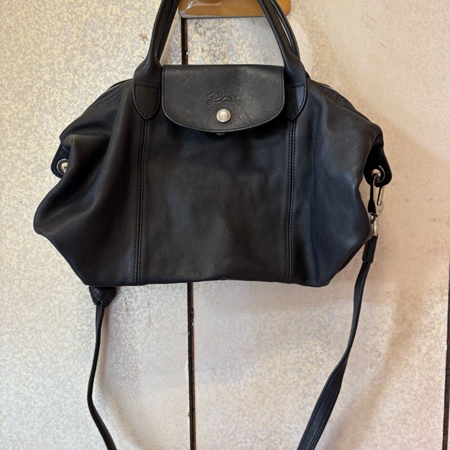 限時大降價~~Longchamp 絕版小羊皮 S號 近9成新 黑色-5