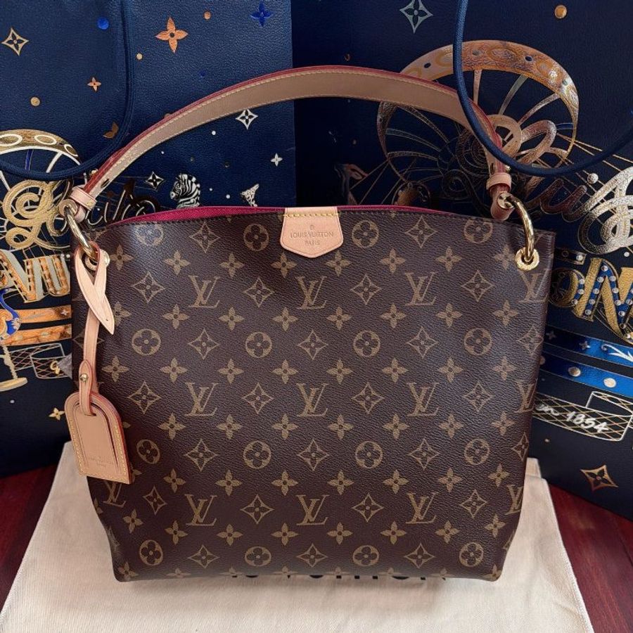 近新品 路易威登/Louis Vuitton 芯片款Graceful小號老花肩背包-6