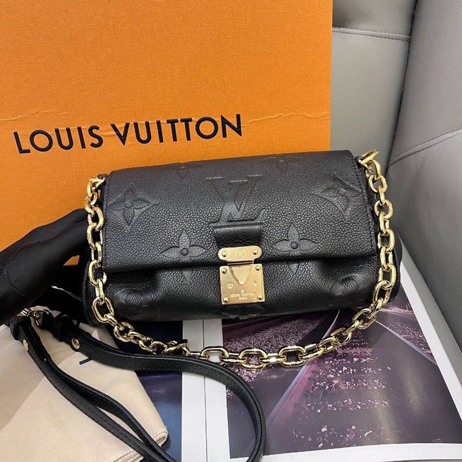近新品 路易威登/Louis Vuitton 黑金全皮Favorite摯愛雲朵包 芯片款-0