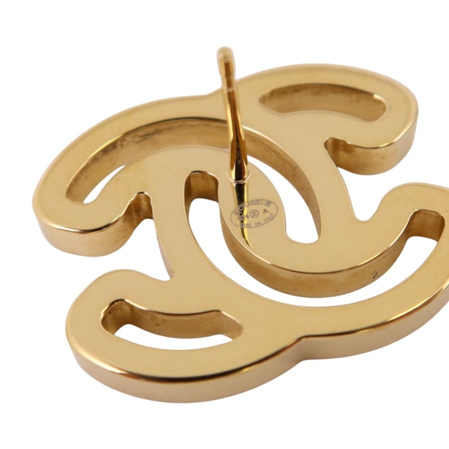 CHANEL 金屬CC Earrings金扣耳環-4