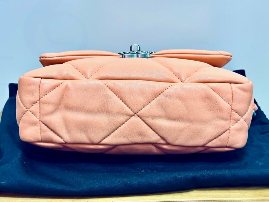 全新 CHANEL 成色基本全新 粉金19bag小號肩背斜背包26*16*7.5 配件塵袋-4