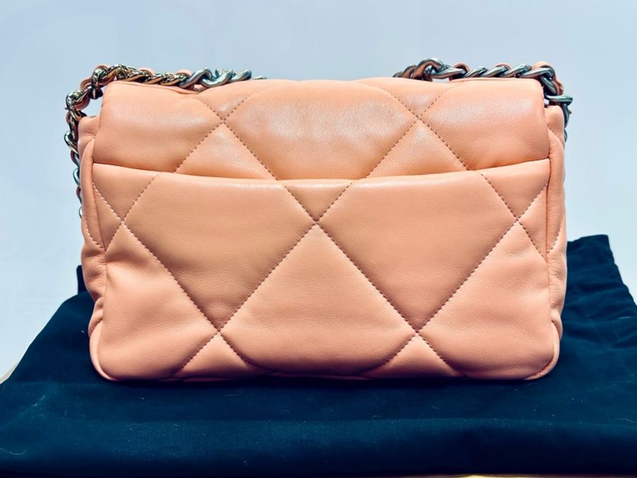 全新 CHANEL 成色基本全新 粉金19bag小號肩背斜背包26*16*7.5 配件塵袋-11