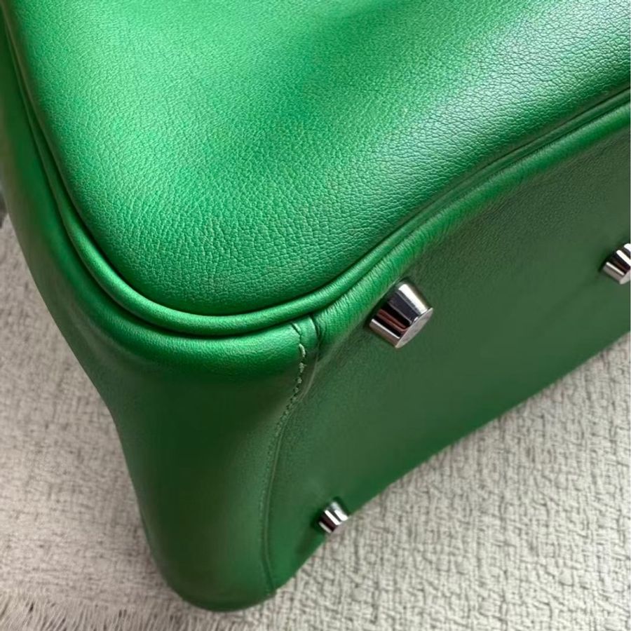 🌈Hermes💚Lindy 30🌟綠色銀扣💚99新💚swift皮🌟lindy30🌟Lindy🌟愛馬仕🌟-5