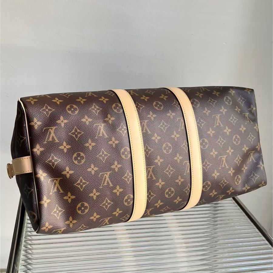 🔥新到:25年LV / 路易威登老花金扣keepall45旅行包 機場包,尺寸:45 x 27x 20CM🉐-6