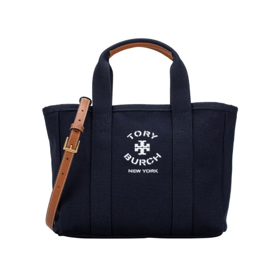 【TORY BURCH】素面帆布兩用包-深藍色-0