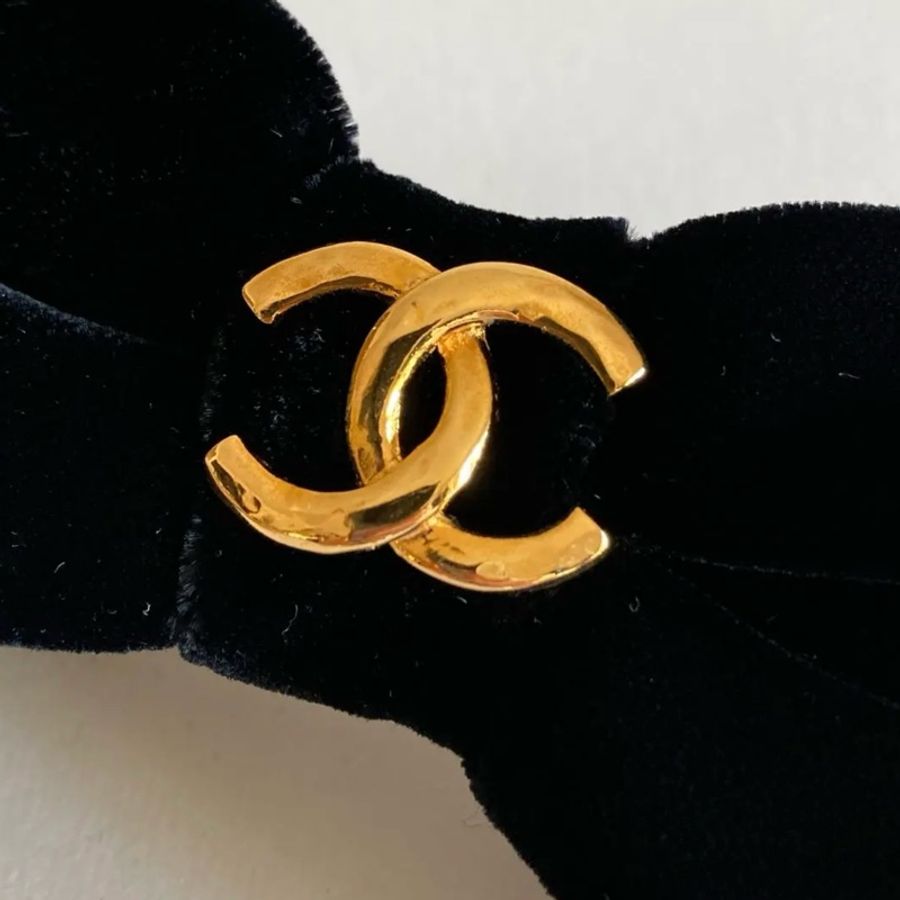 CHANEL 經典復古絨布髮夾 老香/vintage/Jennie-1