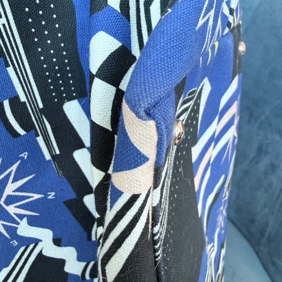 Chanel✨2019C 牛仔布郵輪塗鴉沙灘包購物包托特包 27開-25