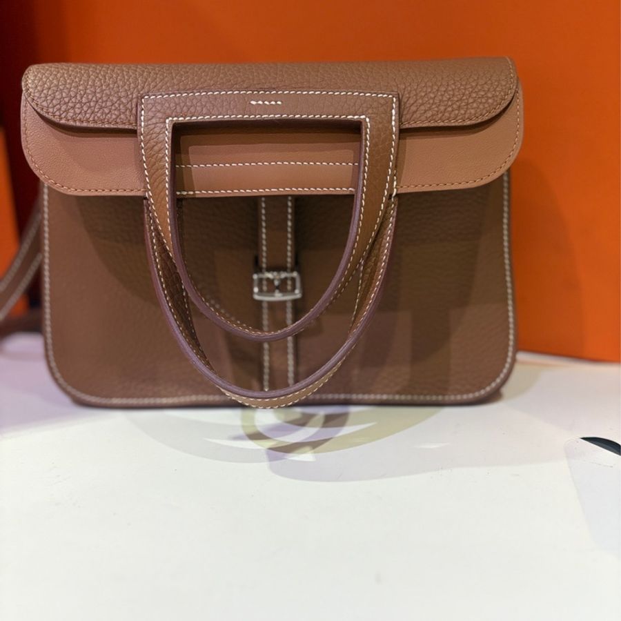 2025入手全新Hermes 稀有金棕Halzen mini Clemence gold-0