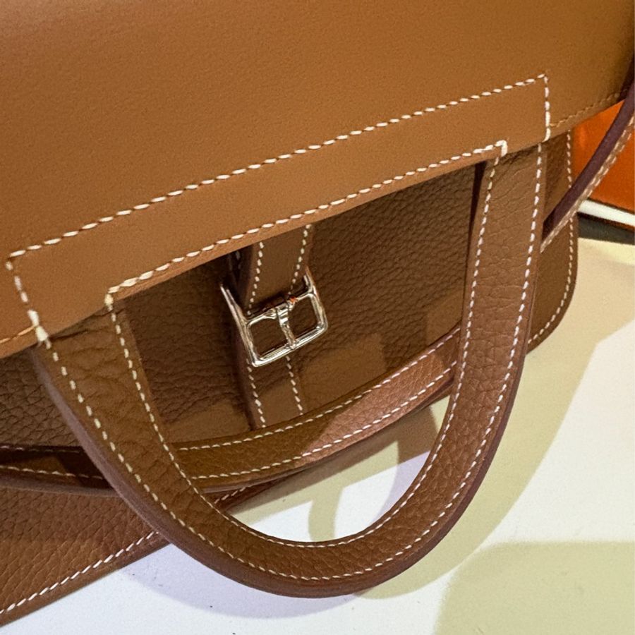 2025入手全新Hermes 稀有金棕Halzen mini Clemence gold-4