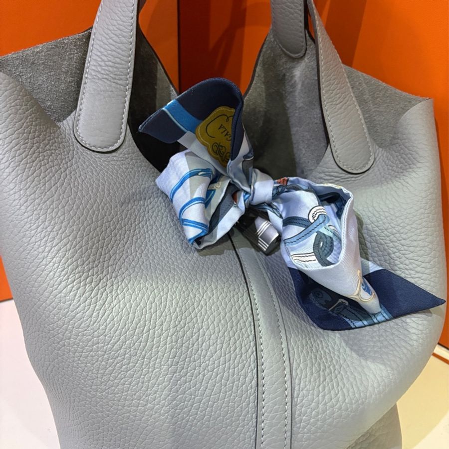 Hermes Gris pantin Picotin 18 PM-1